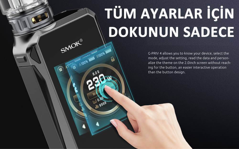 Smok G Priv 4 dokunmatik ekranlı elektronik sigara
